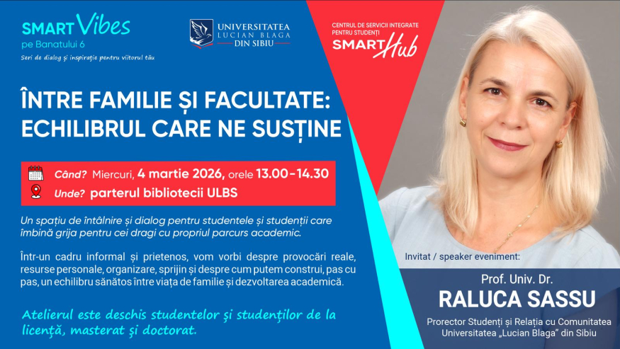 Prof. univ. dr. Raluca Sassu, invitata evenimentului SmartVibes din 4 martie