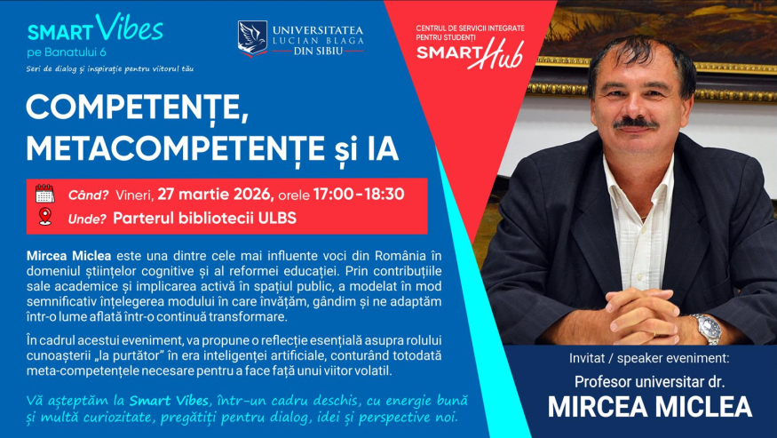 Prof. univ. Mircea Miclea, invitatul întâlnirii din 27 martie organizate de SmartHUB