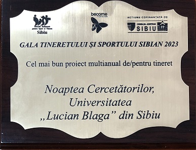 „Noaptea cercetătorilor”, premiată la Gala Tineretului Sibian