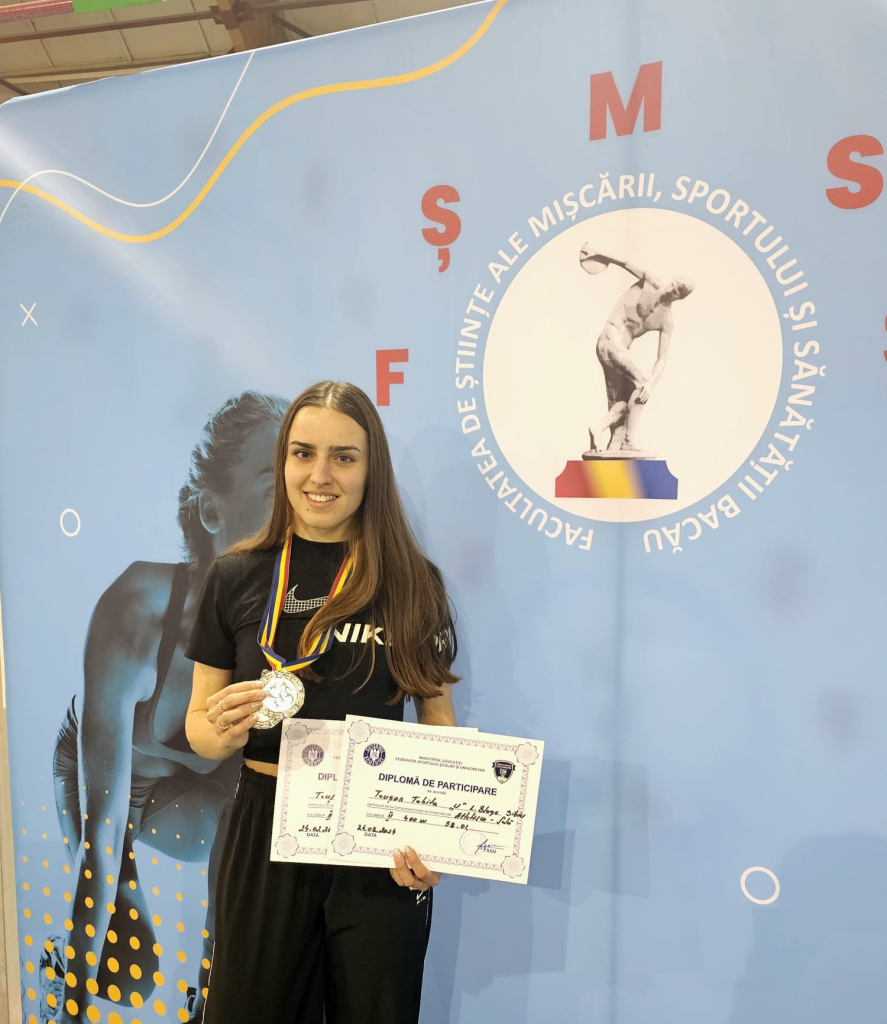 Studenta Facultății de Științe, Tabita Teușan, medaliată la Campionatul  Național Universitar de Atletism