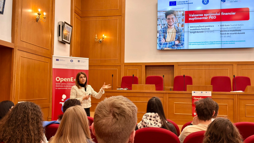 Conferința de deschidere a proiectului „OpenE+”, dedicat sprijinirii studenților ULBS cu oportunități reduse pentru mobilități Erasmus+