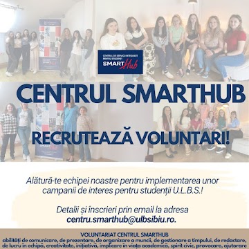 Centrul SMARTHUB recrutează voluntari!