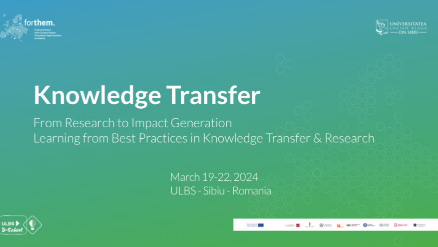 Transferul de cunoștințe: de la cercetare la generarea de impact