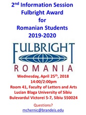 2019-2020 Fulbright Student Award: 2nd Information 2019-2020 Fulbright Student Award: 2nd Information