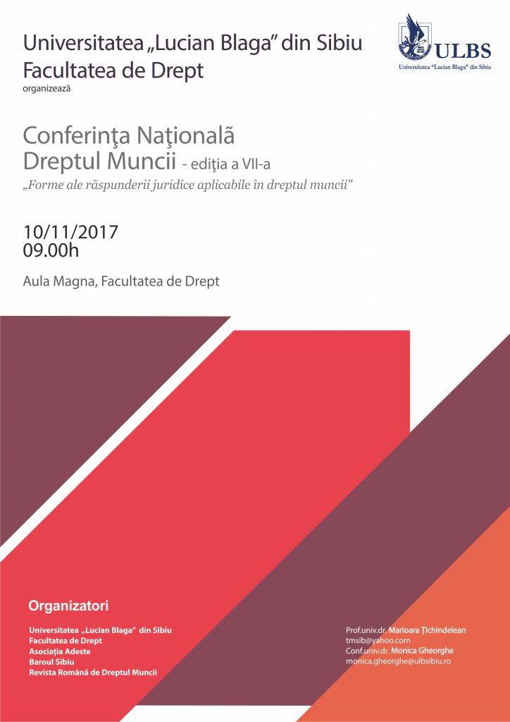 Conferința națională de Dreptul muncii Conferința națională de Dreptul muncii