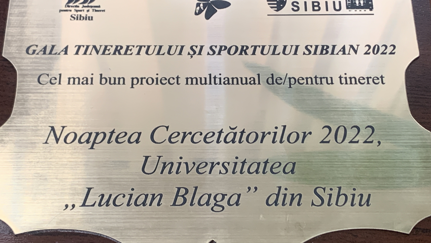 ULBS premiată la Gala Tineretului și Sportului Sibian 2022