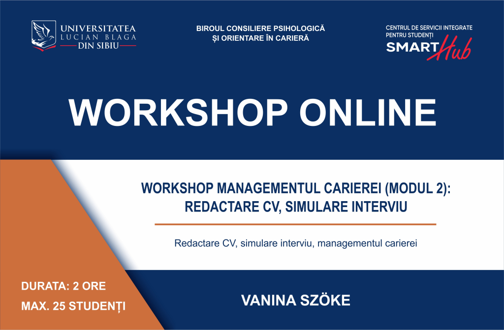 Workshop SmartHub: Managementul carierei Workshop SmartHub: Managementul carierei