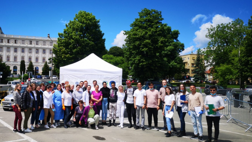 Festivitatea de înmânare a diplomelor de voluntar studenților implicați în campanii împotriva pandemiei de Covid-19